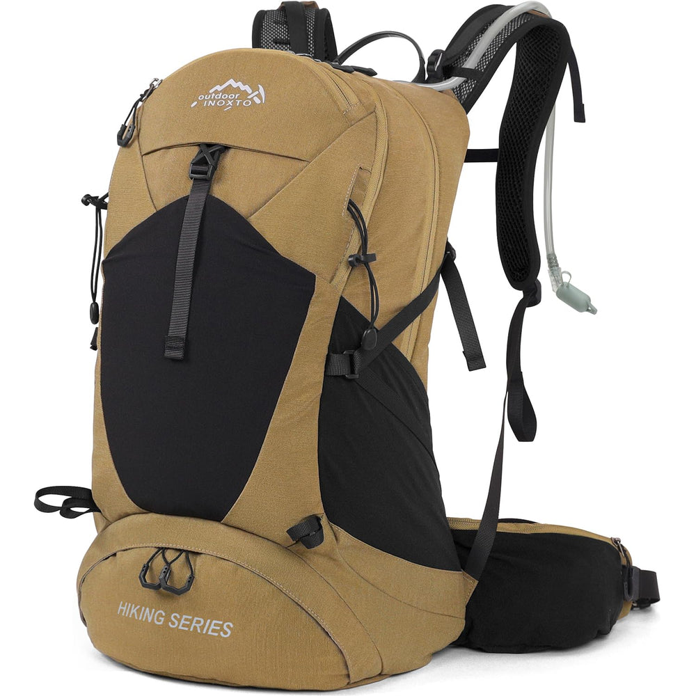 IX INOXTO hiking backpack showing water-resistant fabric for rugged outdoor durability.