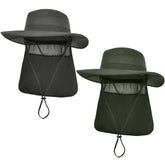 IYEBRAO 2 pack sun protection hat set in dark grey and army green