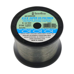 Izorline XXX Super Co-Polymer Smoke fishing line offers soft handling with strong abrasion resistance.