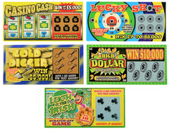JA-RU scratch-off designs close-up showing authentic symbols for convincing gags.