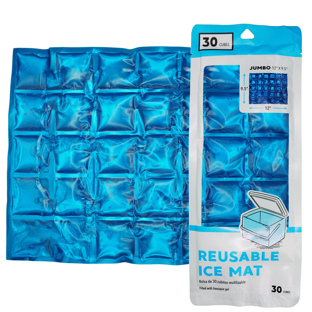 Jacent reusable ice mat with 30 gel cubes keeps foods cold without leaks