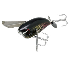 Jackall Black Pirarucu Pompadour #IS front view lure for versatile surface fishing