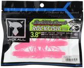 Jackall Scissor Comb 3.8 Rockfish Pink Glow showcases vibrant color for rocky shore fishing.
