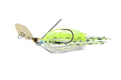 Jackall Super Break Blade Fine 1/8oz Chart Back Pearl lure side view