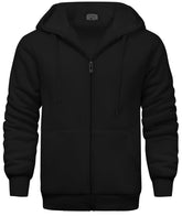 JACKETOWN men's fleece hoodie front view showing warmth for cold commutes