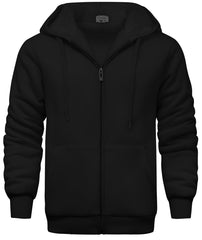 JACKETOWN men's fleece hoodie front view showing warmth for cold commutes