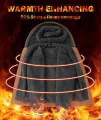 JACKETOWN hoodie with hood up showcases insulated hood for wind protection.