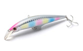 Jackson Minnow G Control 28 front angle with holo rainbow finish attracts sea bass