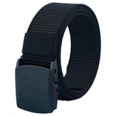 JacobsParts heavy-duty belt buckle close-up with hypoallergenic plastic buckle for security checks