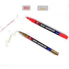 Professional rod building scene showing JADRAK markers in use