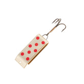 Jake's Lures Spin quarter-oz gold-red lure, front view, optimized for longer casts.