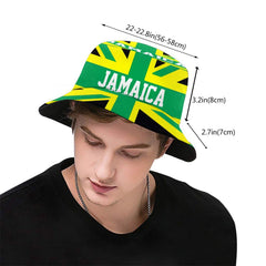 Close-up of polyester twill fabric on Jamaica bucket hat