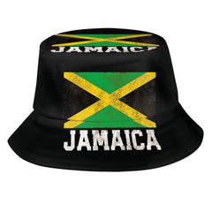 Jamaica flag bucket hat front view