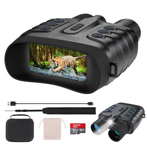 JAMIZY night vision goggles with 4K full-color display for vivid nocturnal viewing.