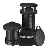 JarryStart upgraded collapsible stool in compact form for easy portability