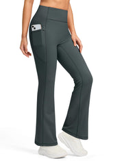 Jarvanv women's fleece-lined pants with pockets for secure storage during workouts.