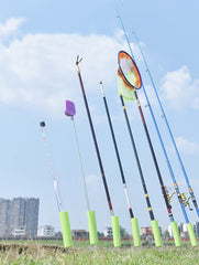 Close-up of reinforced PVC material and galvanized steel drill rod