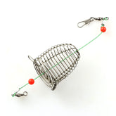 Front view of JCBIZ 6pcs stainless steel wire carp fishing bait feeder basket holder