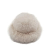 JDYaoYing women's fuzzy bucket hat front view showing warm faux fur comfort