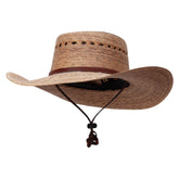 Jeanne Simmons Gambler Dark Palm Braid Hat front view for sunny outdoor use
