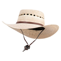 Jeanne Simmons Gambler Dark Palm Braid Hat front view, breathable natural fiber for all-day comfort