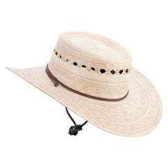 Jeanne Simmons Gambler Dark Palm Braid Hat side view, lightweight and flexible for travel