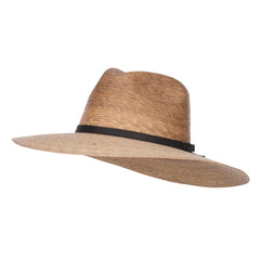 Jeanne Simmons palm braid safari hat brim view provides wide sun shade for outdoor adventures.