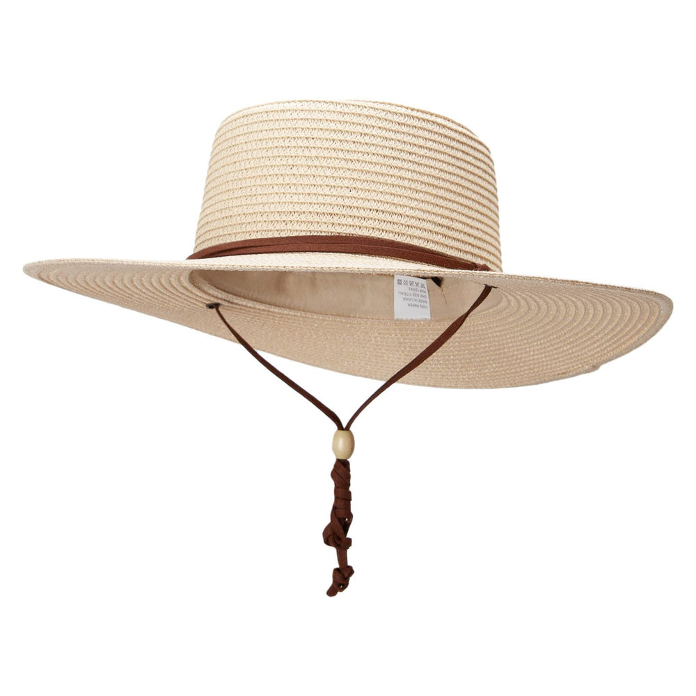 Jeanne Simmons women's tan paper braid gambler hat, stylish sun protection