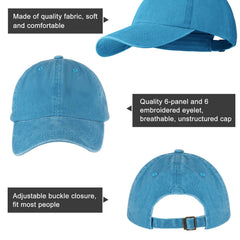 Unisex adjustable baseball cap featuring classic six-panel design