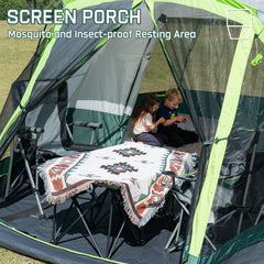 JELUCAMP spacious interior fits six to eight campers and gear.