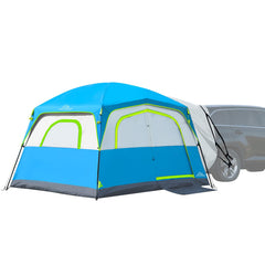 JELUCAMP SUV tent exterior blue view shows a roomy family shelter for road trips