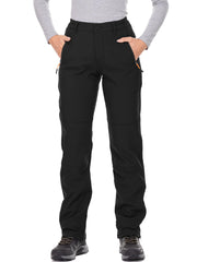 Jessie Kidden 801F Black Petite pant front view showcases waterproof outer layer.