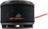Jetboil 1.5L Ceramic FluxRing Cook Pot with lid strainer designed for backcountry meals.