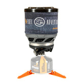 Jetboil Adventurous MiniMo stove setup shows a ready-to-cook camp system for meals.