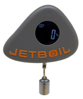 Jetboil JetGauge digital fuel display shows remaining canister levels for planning trips.