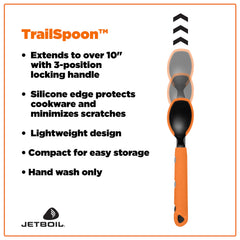 Jetboil TrailSpoon extendable in-pot use for thorough cleaning
