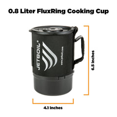 Jetboil Zip fluxring cup with cozy keeps water warm