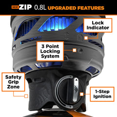 Jetboil Zip safe-touch zones provide cool surfaces for comfortable cooking.
