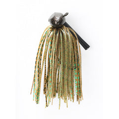 Jewel Bait Company Football Jig pumpkin-green for deep-water fishing with a secure hook