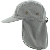 JFH four-panel adjustable fishing cap with ear-neck flap in gray for sun protection