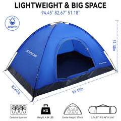 JG AURORA DEER 4-person tent with durable zippers ensures secure, weather-ready shelter.