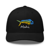 JG Infinite Mahi Mahi Bull Dolphin cap front view with bold embroidery