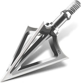 JIANZD archery broadheads 125gr fixed blades—close-up view on stainless steel for hunting reliability.