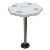 JIF Marine Octagonal Ivory Table Kit assembled on deck for meals