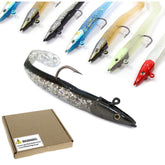 Angled shot of Jig Head Soft Plastic Sand Eel Lures (pack of 10)
