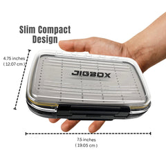 Open JIGBOX showing 50+ jig compartments and EVA foam