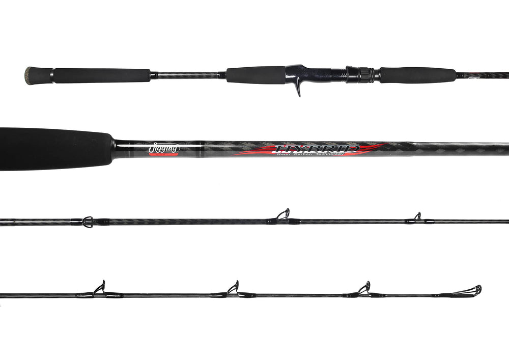 Jigging World Hybrid 7ft Xheavy rod close-up highlighting lightweight nano carbon blank and sensitivity.