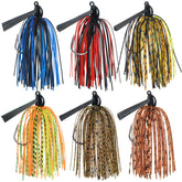 Jigreat weed guard jig 3/8 oz with multi-color silicone skirt, image 1