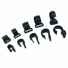 JIUMEI 11mm C-clamp secures tent poles with simple locking action.