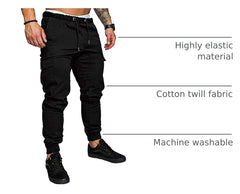 JMIERR men's cargo pants elastic-drawstring offers adjustable comfort for workouts.